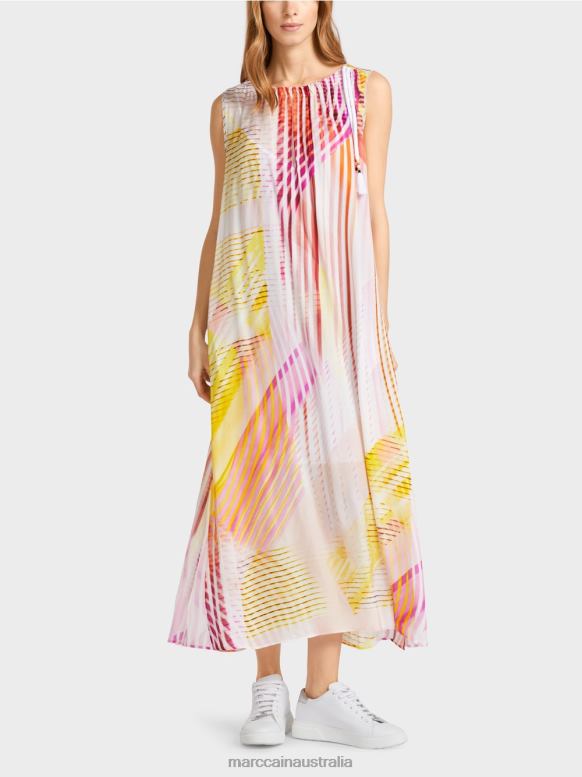 Clothing Light Limeade J8XFX70 Summer dress with side slit Marc Cain
