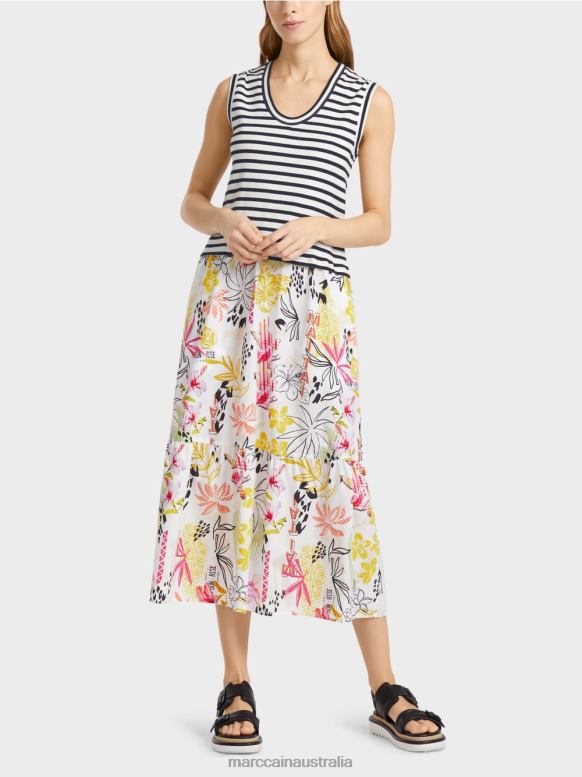 Clothing Light Limeade J8XFX72 Dress in a mix of patterns Marc Cain