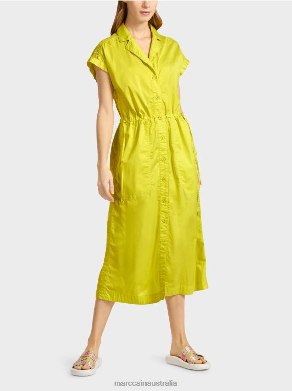 Clothing Light Limeade J8XFX73 Sporty dress with mesh and cord Marc Cain