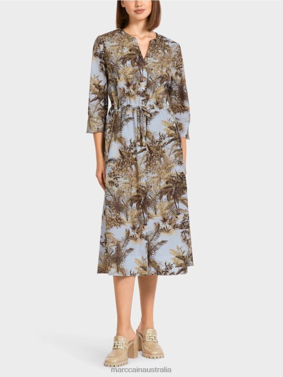 Clothing Light Powder Blue J8XFX99 Oversized dress with drawstring Marc Cain