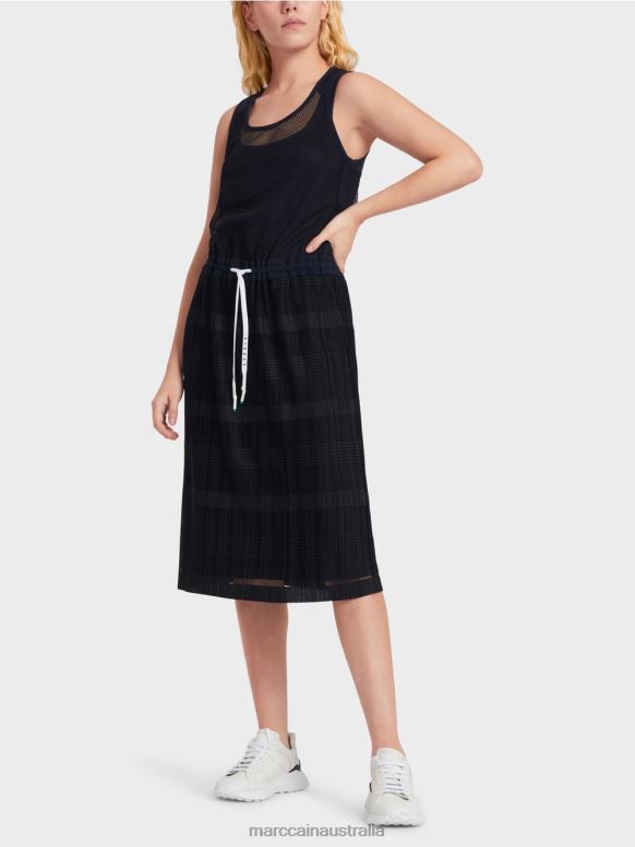 Clothing Midnight Blue J8XFX55 Sporty dress with pleats Marc Cain