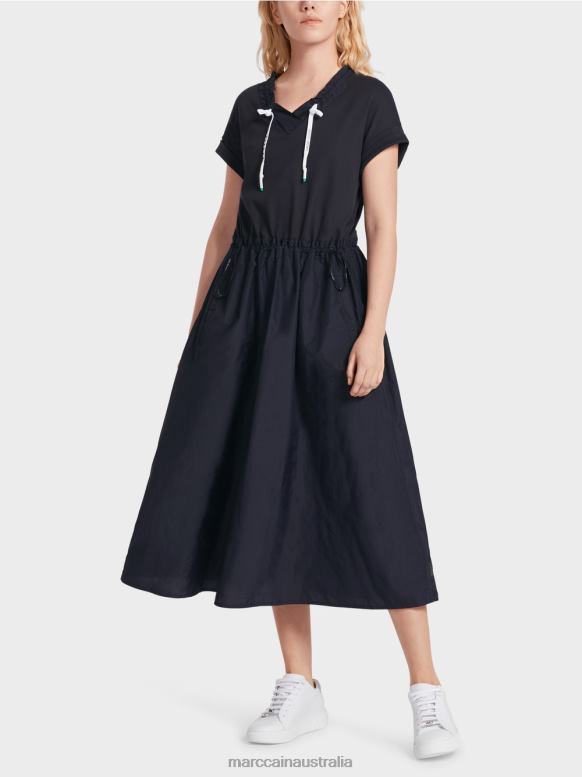 Clothing Midnight Blue J8XFX56 Plain dress with cords Marc Cain