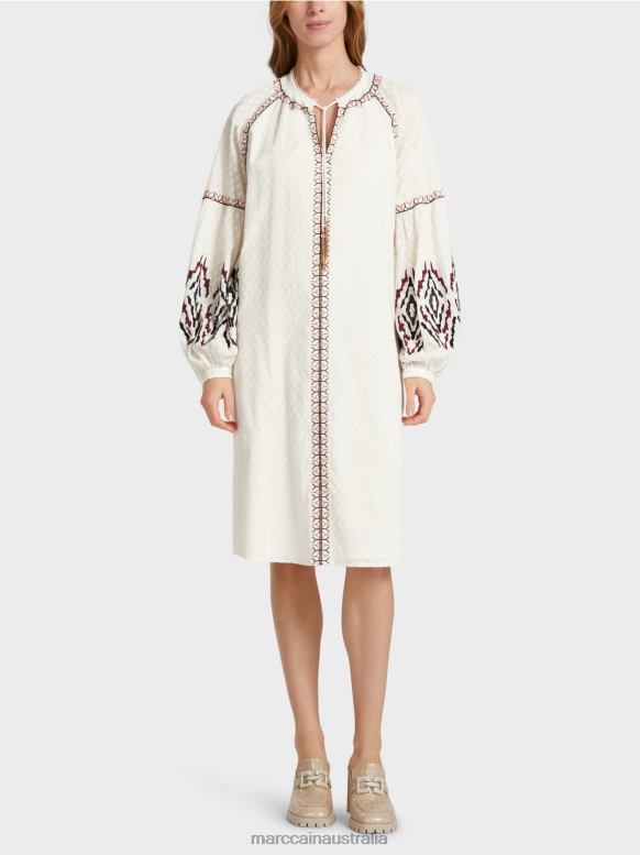 Clothing Off-White J8XFX58 Long embroidered dress Marc Cain