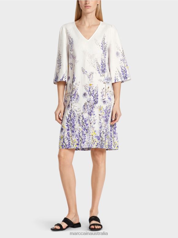 Clothing Off-White J8XFX77 Linen A-line dress Marc Cain