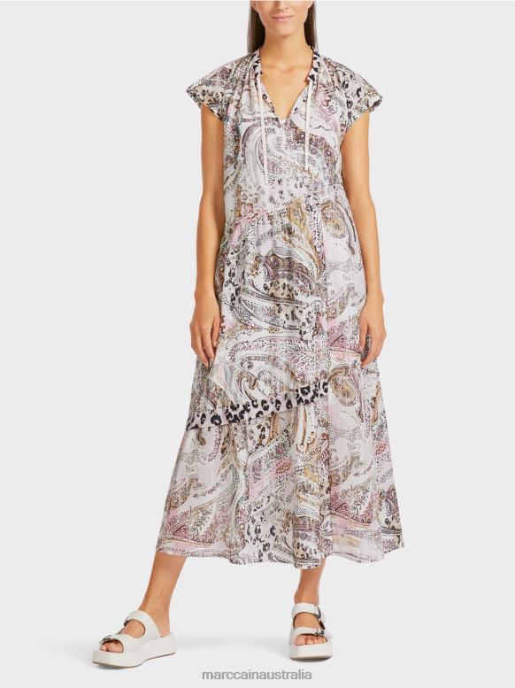 Clothing Off-White J8XFX98 Dress with asymmetric tiers Marc Cain