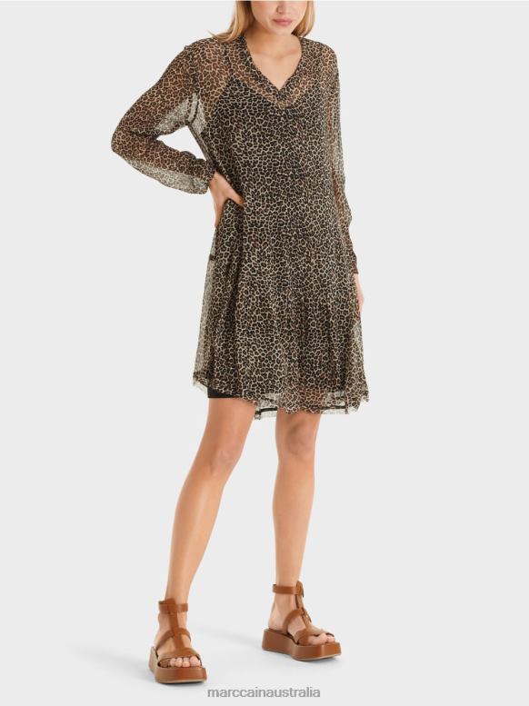 Clothing Powder Cream J8XFX48 Lightweight dress in viscose crepe Marc Cain