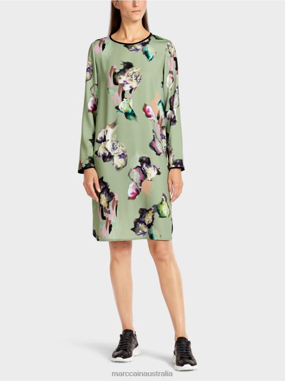 Clothing Powder Mint J8XFX133 Dress with all-over print Marc Cain