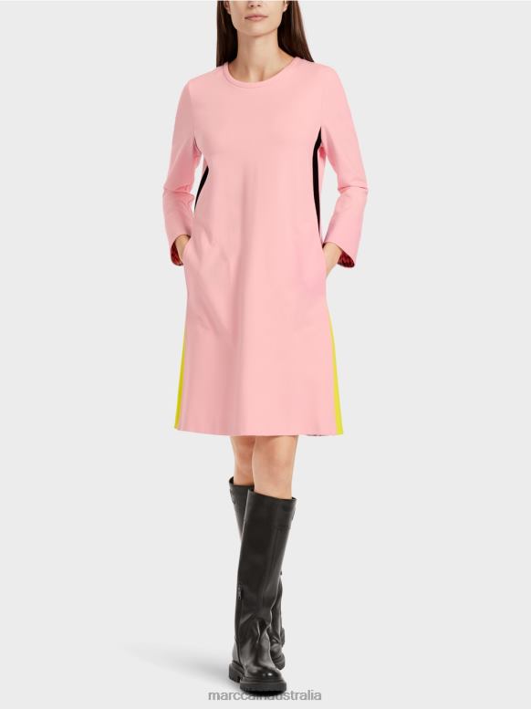 Clothing Soft Powder Pink J8XFX32 Sporty dress with braid stripes Marc Cain