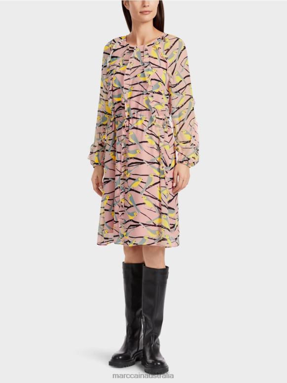 Clothing Soft Powder Pink J8XFX45 Bird design dress Marc Cain