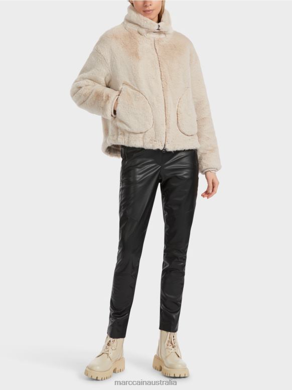 Clothing Almond Milk J8XFX316 Jacket made of Fun Fur Marc Cain