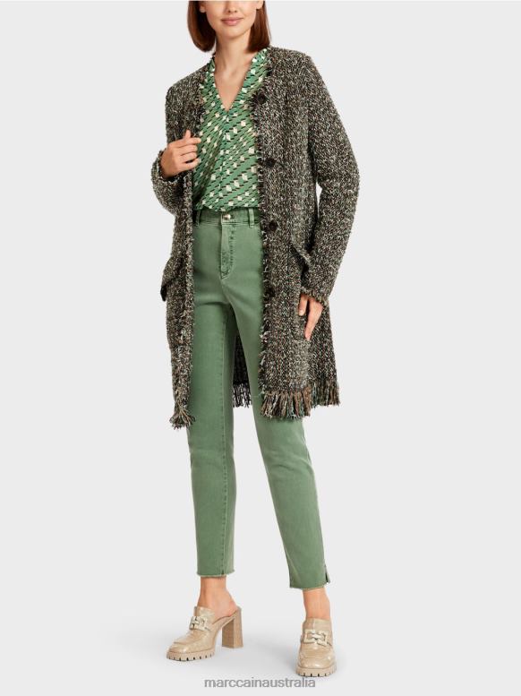 Clothing Black J8XFX434 Fringed cardigan "Knitted in Germany" Marc Cain