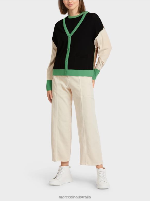 Clothing Black J8XFX436 "Rethink Together" colour-block cardigan Marc Cain