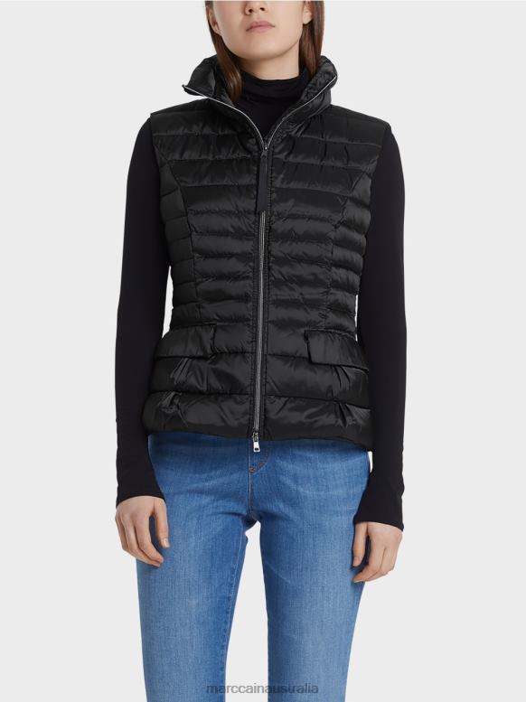 Clothing Black J8XFX454 Quilted waistcoat with down lining Marc Cain