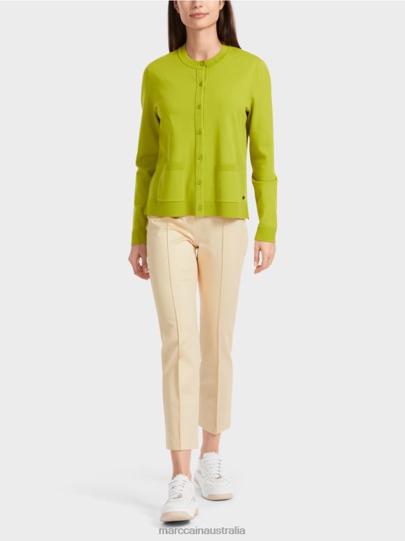 Clothing Bright Olive Green J8XFX351 Cardigan "Rethink Together" Marc Cain