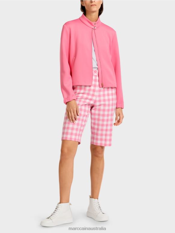 Clothing Bright Pink J8XFX408 Jersey jacket with stand-up collar Marc Cain