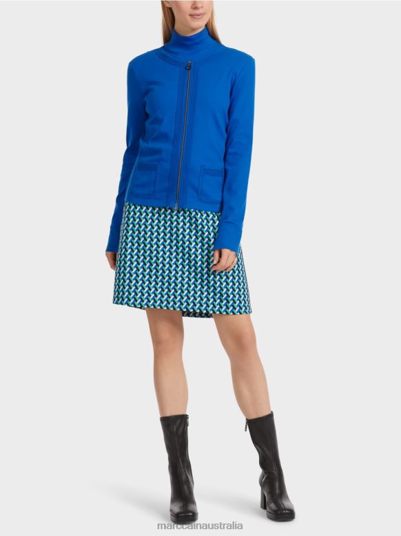 Clothing Bright Royal Blue J8XFX308 Zipped jacket with round neck Marc Cain