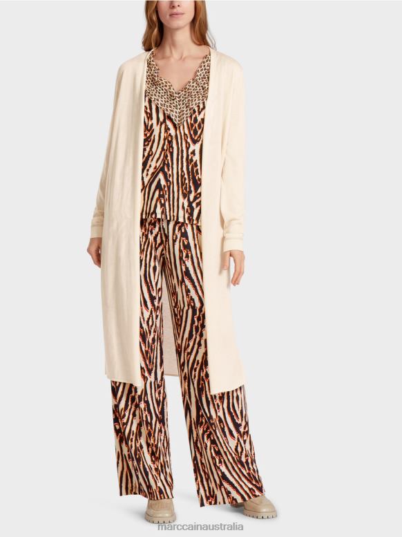 Clothing Creme J8XFX357 Long, fine knit cardigan Marc Cain