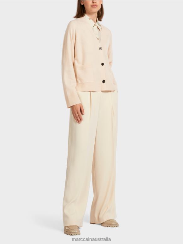 Clothing Creme J8XFX435 Elegant cardigan with side slits Marc Cain