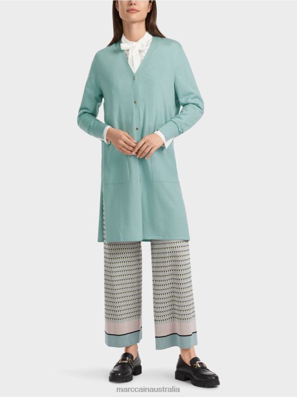 Clothing Dark Sky Blue J8XFX342 "Rethink Together" wool cardigan Marc Cain