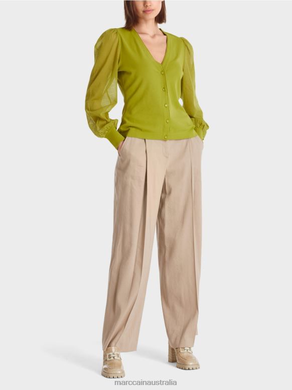 Clothing Deep Oliv Green J8XFX365 Feminine "Rethink Together" cardigan Marc Cain
