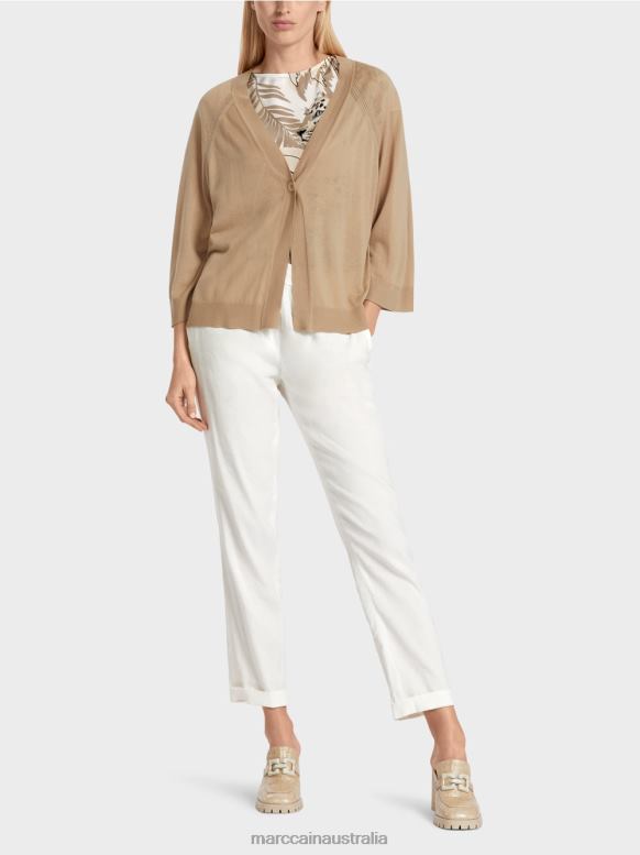 Clothing Deep Sand J8XFX382 Loose knitted raglan cardigan Marc Cain