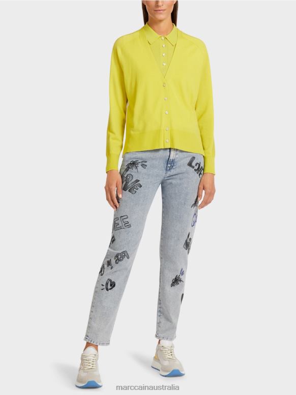 Clothing Green Sulphur J8XFX431 Cardigan with raglan sleeves Marc Cain