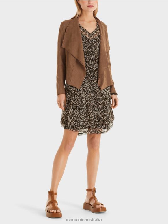 Clothing Hazelnut J8XFX423 Jacket in suede look Marc Cain