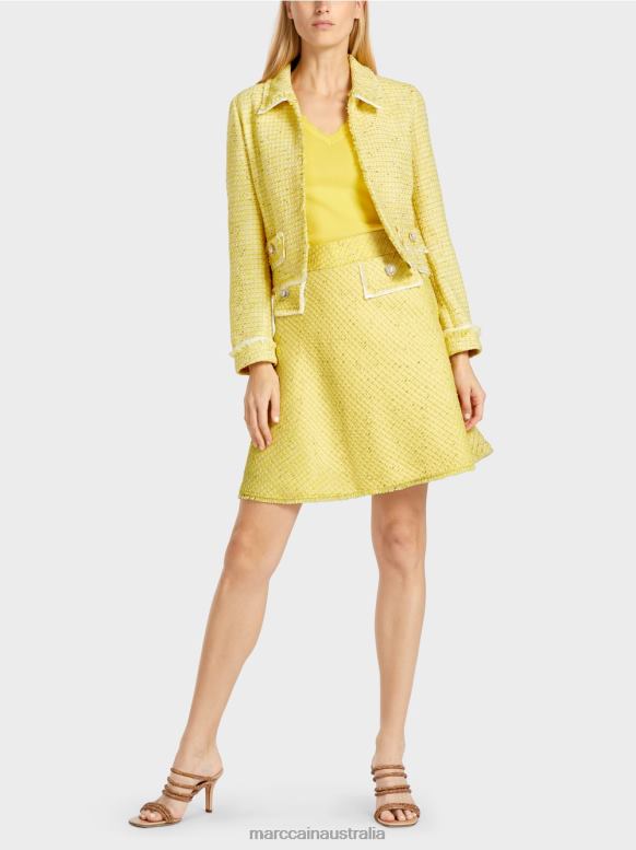 Clothing Lemon Green J8XFX375 Short jacket in boucle Marc Cain