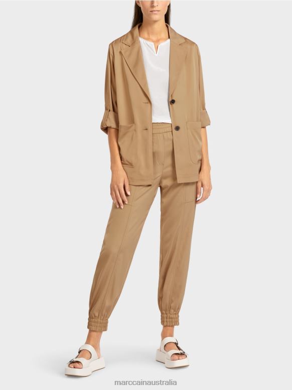 Clothing Light Clay Brown J8XFX387 Blazer jacket with rolled-up sleeves Marc Cain