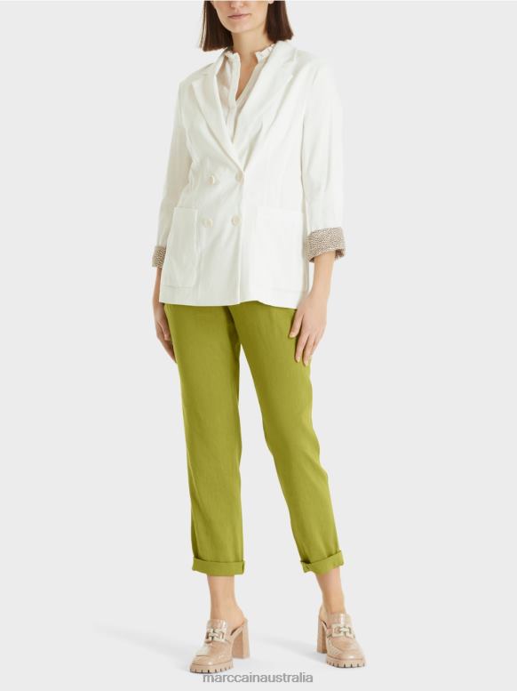 Clothing Off-White J8XFX192 Double-breasted linen jacket Marc Cain