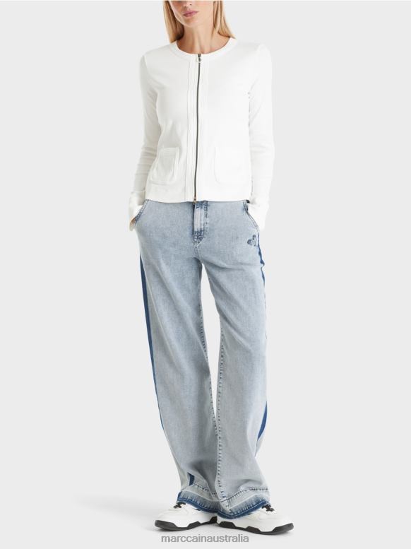 Clothing Off-White J8XFX332 Zipped jacket with round neck Marc Cain