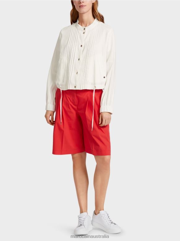 Clothing Off-White J8XFX361 Linen jacket with stand-up collar Marc Cain