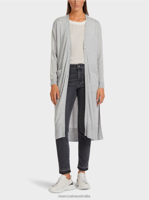 Clothing Silver Grey J8XFX427 Midi-length cardigan Marc Cain