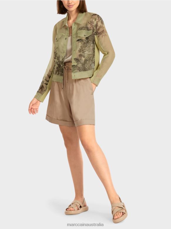 Clothing Soft Breath J8XFX396 See-through jacket with floral print Marc Cain