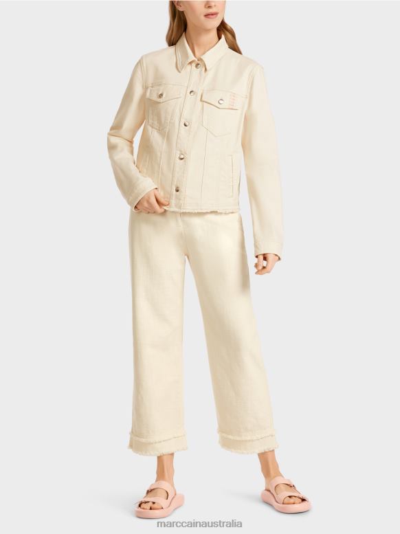 Clothing Soft Linen J8XFX370 "Rethink Together" printed jacket Marc Cain