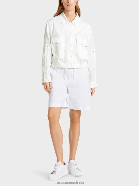 Clothing White J8XFX373 Light summer jacket with cargo pockets Marc Cain