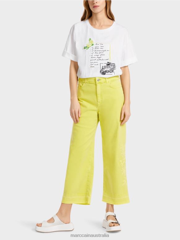 Clothing Lemon Drop J8XFX793 Embroidered "Rethink Together" jeans Marc Cain