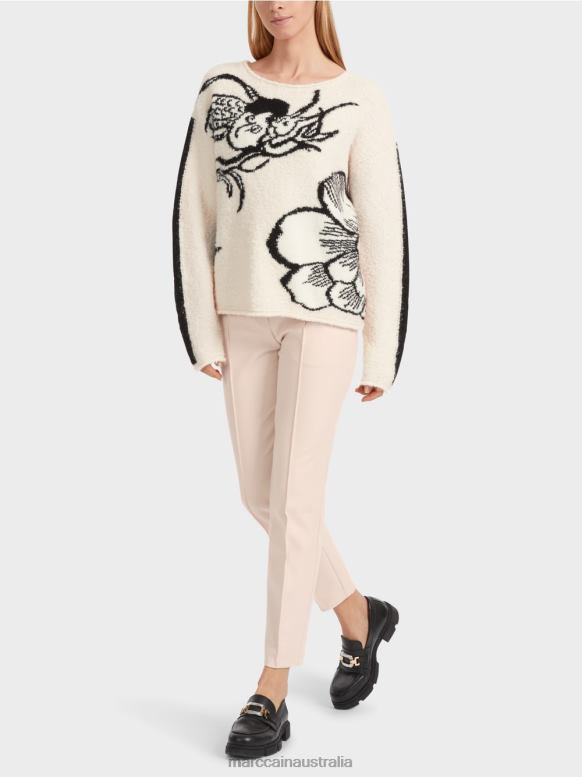 Clothing Almond Blossom J8XFX1066 Sweater with knitted motif Marc Cain