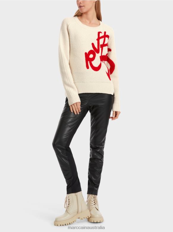 Clothing Almond Milk J8XFX1043 "Rethink Together" knitted sweater Marc Cain