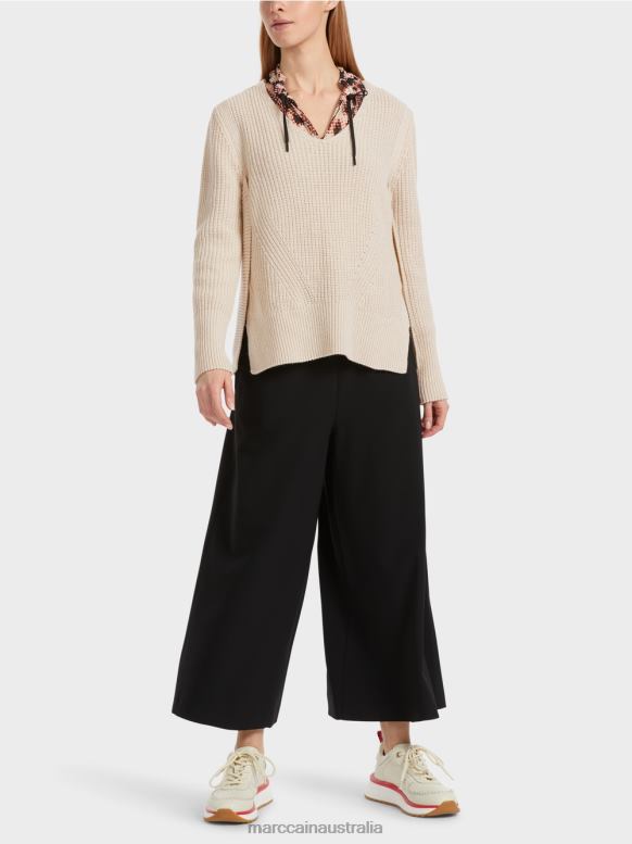 Clothing Almond Milk J8XFX1046 Wool sweater Knitted in Germany Marc Cain