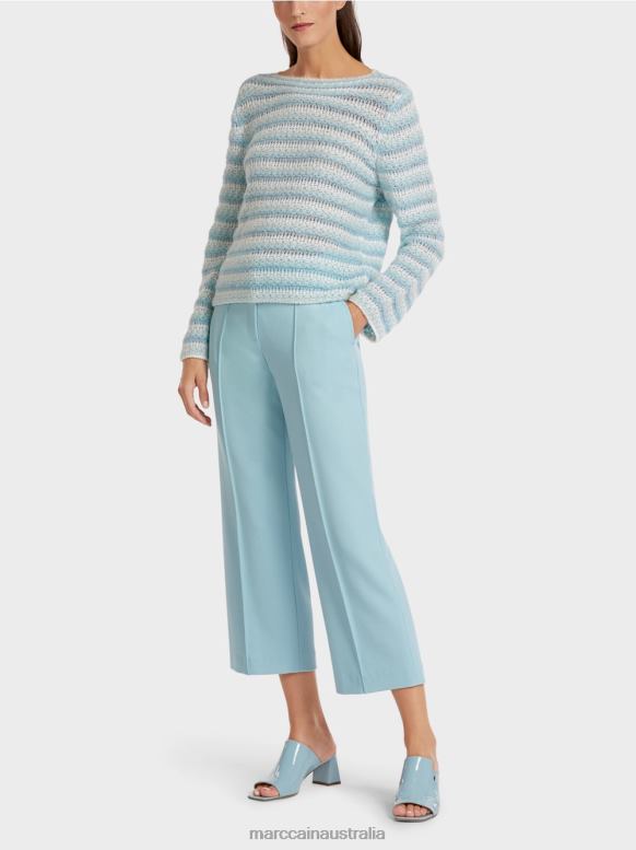 Clothing Atmospheric Blue J8XFX1205 Striped sweater "Knitted in Germany" Marc Cain