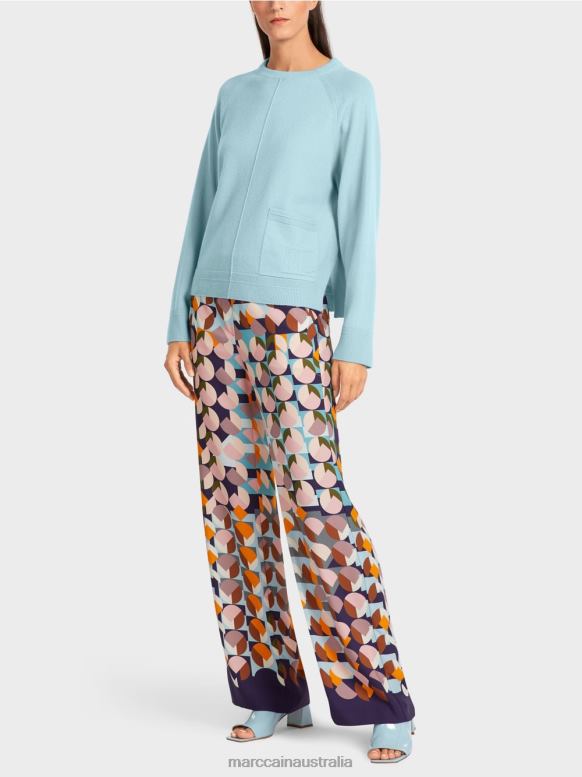 Clothing Atmospheric Blue J8XFX1206 Elegant wool and cashmere sweater Marc Cain