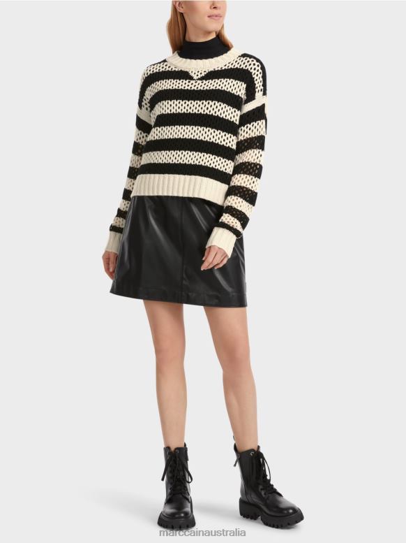 Clothing Black/Almond Milk J8XFX1055 "Rethink Together" sweater Marc Cain