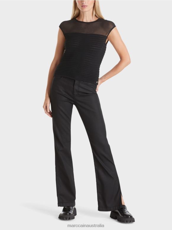 Clothing Black J8XFX1033 Striped "Rethink Together" top Marc Cain