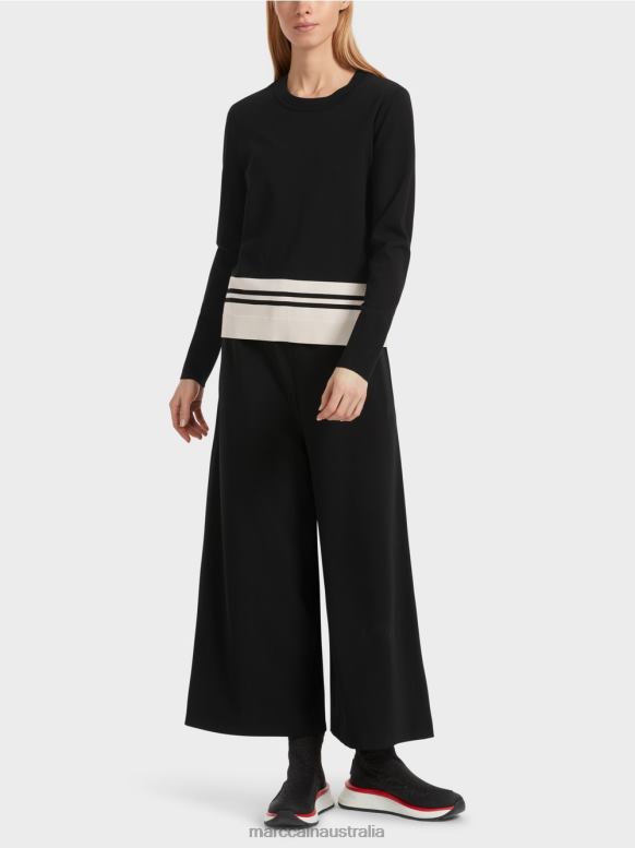 Clothing Black and White J8XFX1052 "Rethink Together" wool sweater Marc Cain