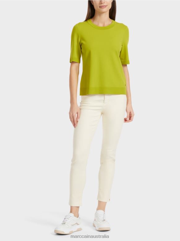 Clothing Bright Olive Green J8XFX1073 "Rethink Together" short-sleeved sweater Marc Cain