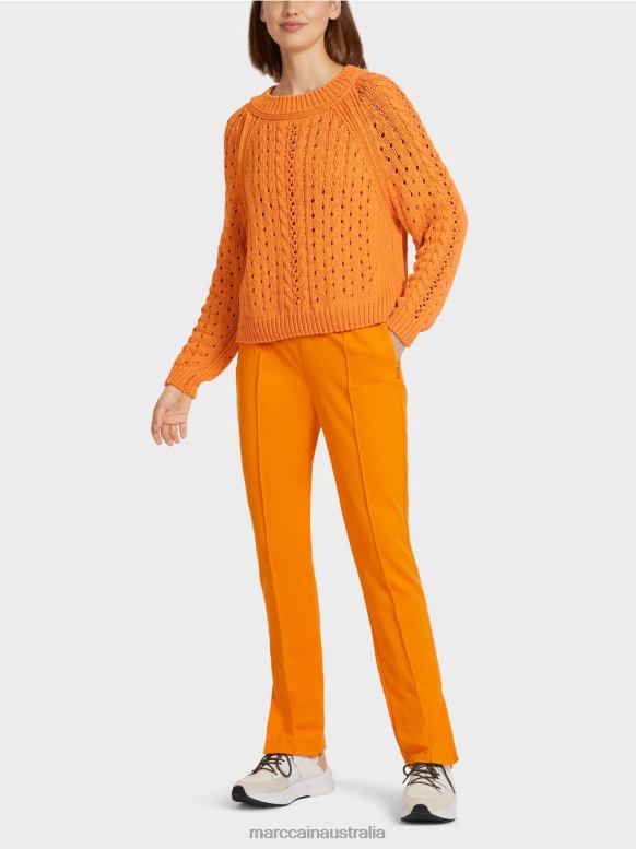 Clothing Bright Orange J8XFX1177 Patterned sweater "Knitted in Germany" Marc Cain