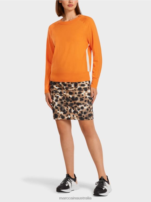 Clothing Bright Orange J8XFX1178 Sweater in a luxurious material blend Marc Cain