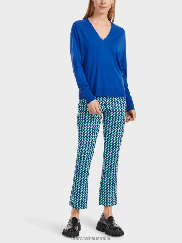 Clothing Bright Royal Blue J8XFX1058 "Rethink Together" knitted sweater Marc Cain