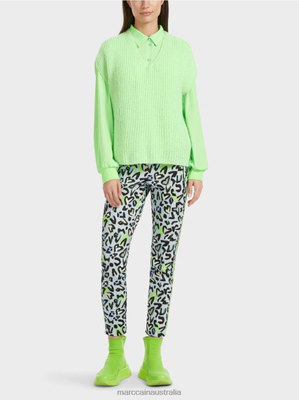 Clothing Bright Shocking Green J8XFX1095 Slipover 100 % Made in Germany Marc Cain